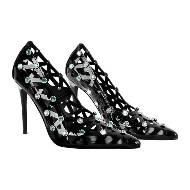 Zapatos Queen Thaxsa (Negro y verde)