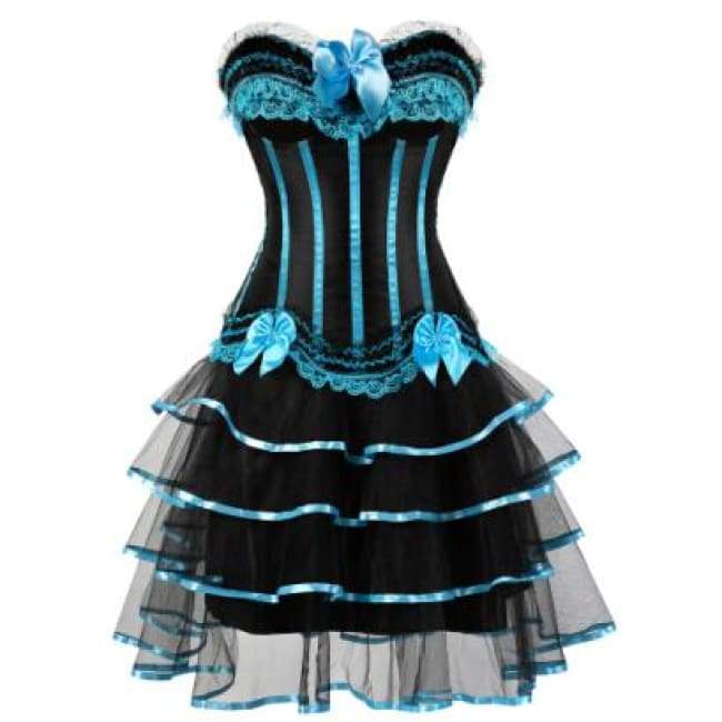 Vestido Corset Drag Martina (Azul cielo)