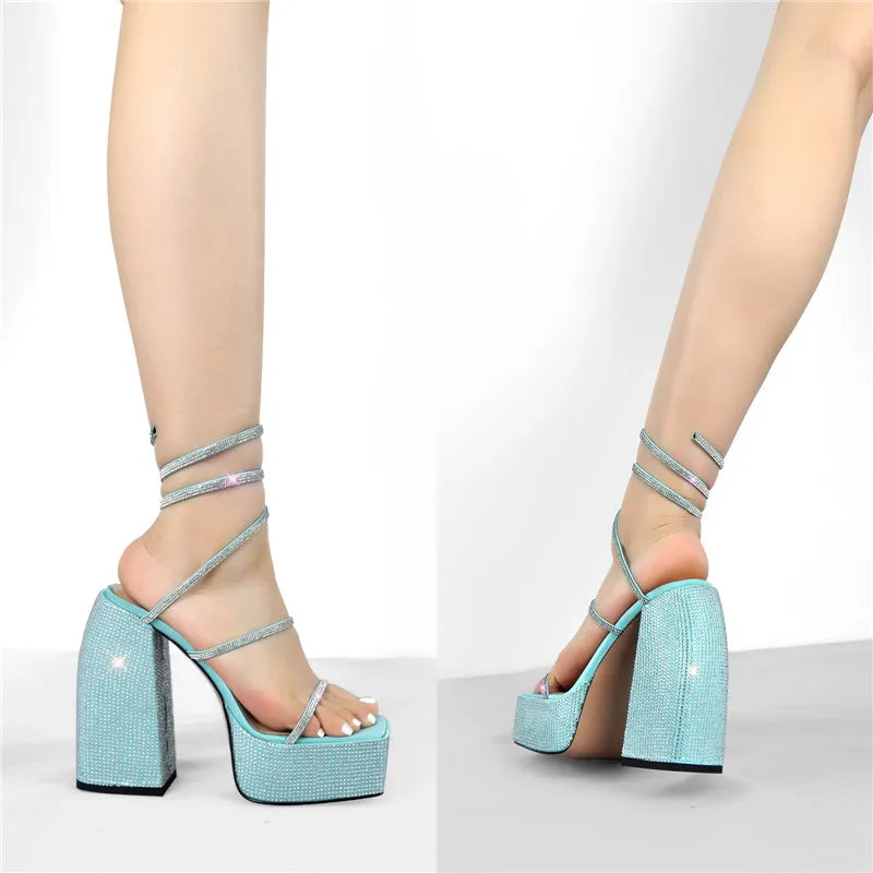 Sandalias Queen Yilli (Azul celeste)