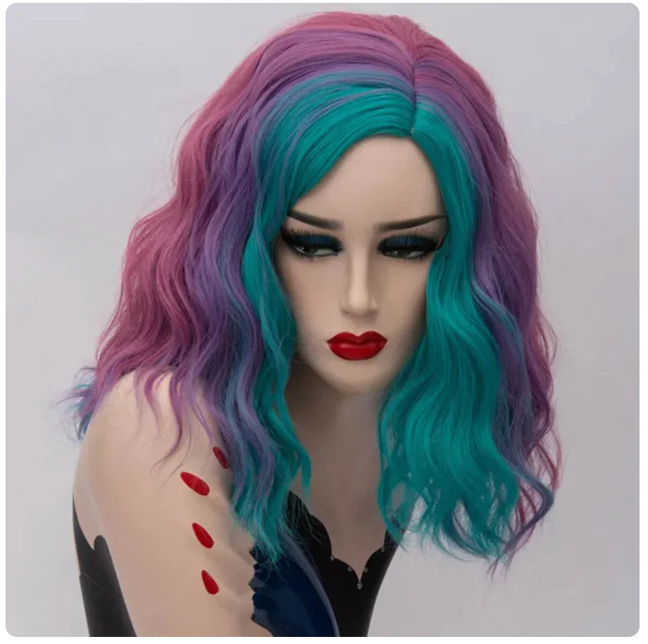 Peluca Queen Nevada (Verde y rosa)