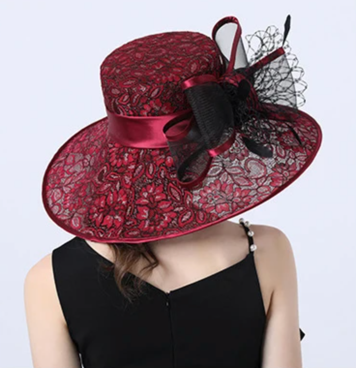 Sombrero Queen Santha (Rojo vino)