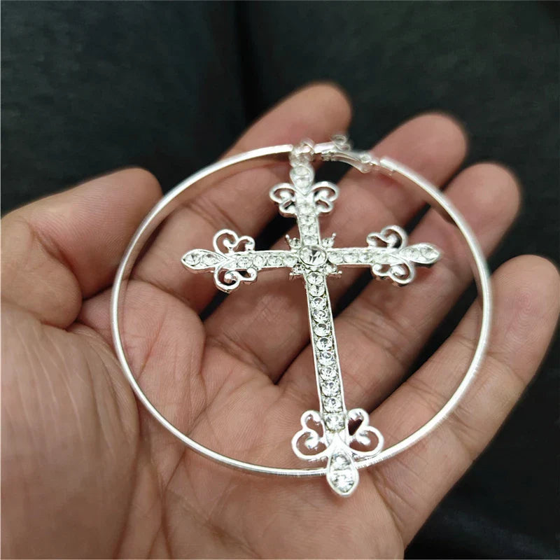 Pendientes de agujero Queen Cross