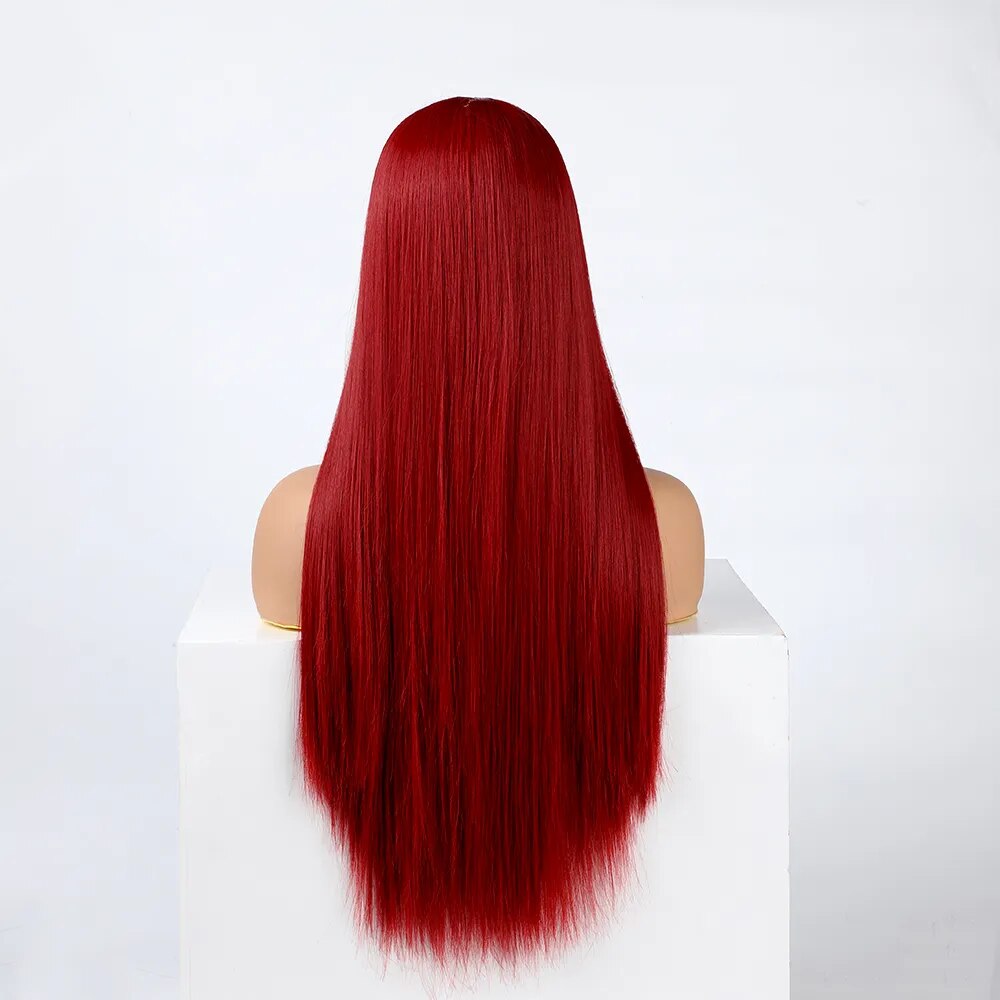 Peluca Queen Wiebke (Rojo vino)