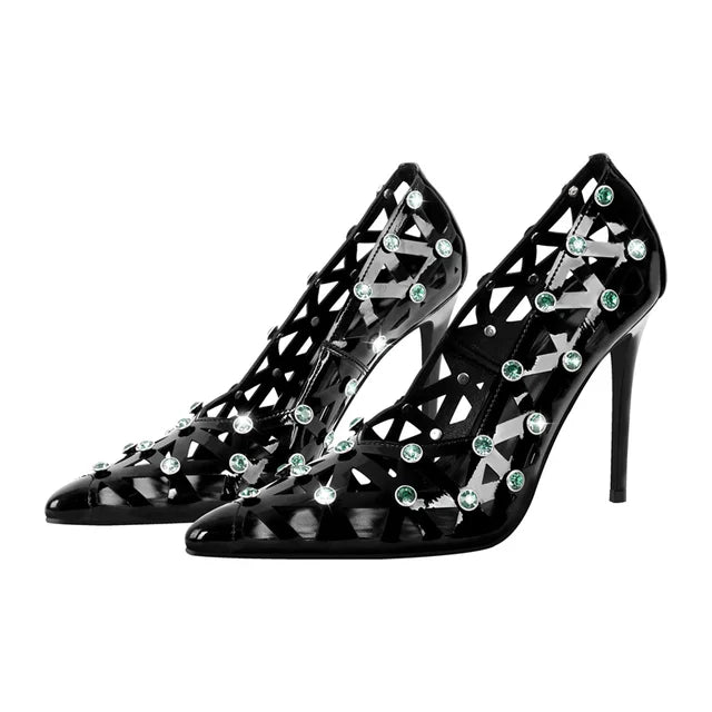 Zapatos Queen Thaxsa (Negro y verde)