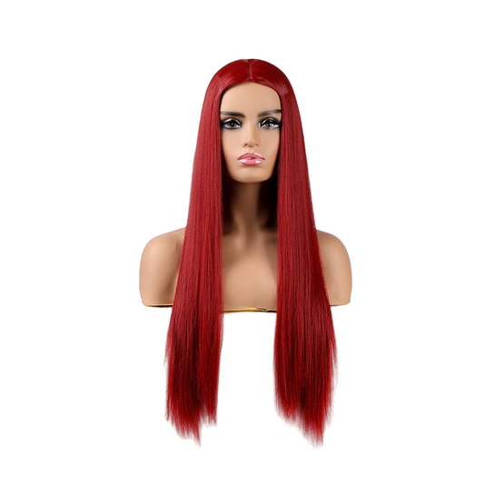 Peluca Queen Wiebke (Rojo vino)