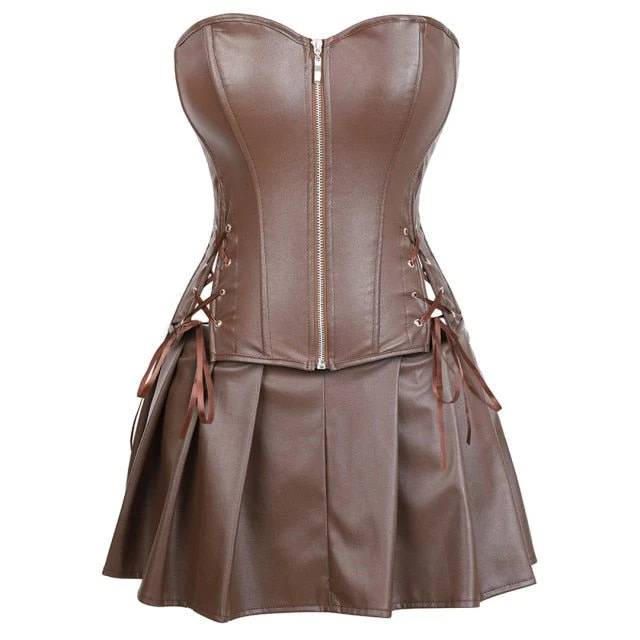 Vestido Corset Drag Morticia (Marrón)
