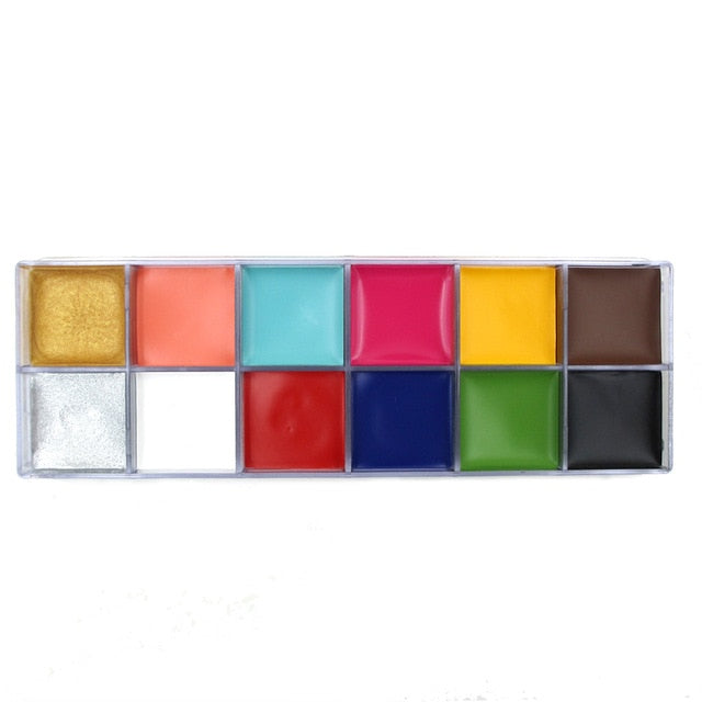 Set de 6 Pinceles + 24 Colores de Pintura Corporal al Óleo