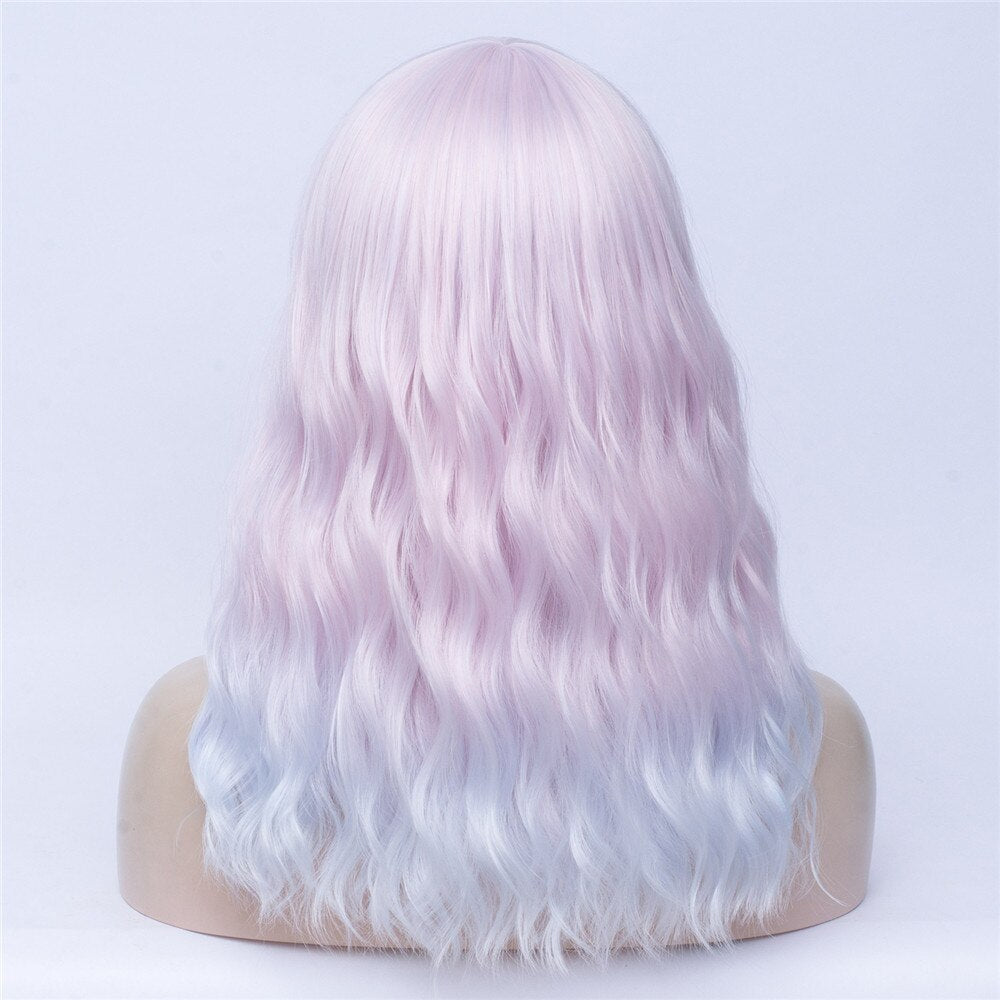 Peluca Queen Oled (Rosa claro y blanco)