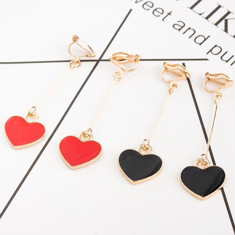 Pendientes de Clip Drag Coração (4 Colores)