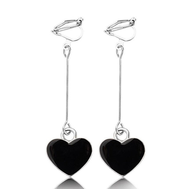 Pendientes de Clip Drag Coração (4 Colores)