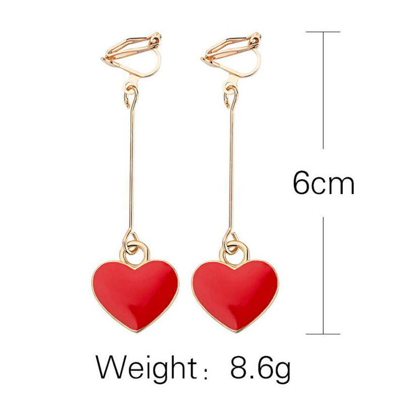 Pendientes de Clip Drag Coração (4 Colores)