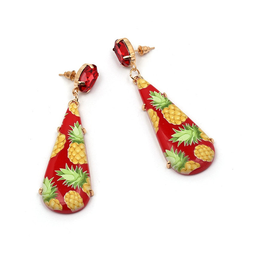 Pendientes de Agujero Drag Ananas (4 Colores)