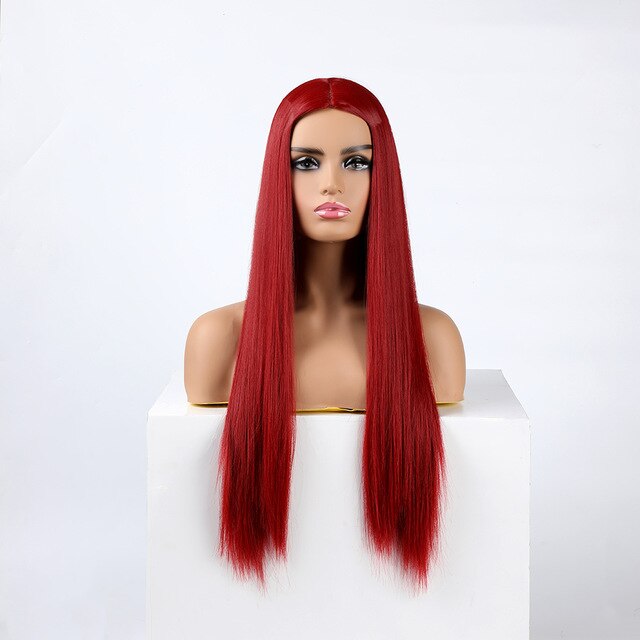 Peluca Queen Wiebke (Rojo vino)
