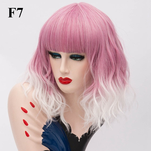 Peluca Queen Kumara (Rosa y blanco)