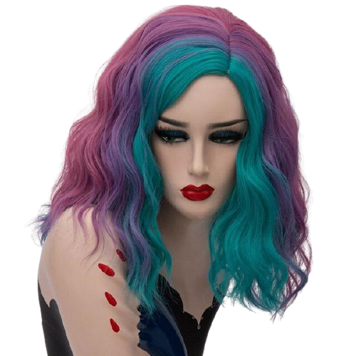 Peluca Queen Nevada (Verde y rosa)