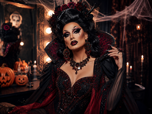 Looks drag queen para Halloween: terror, glamour y drama escénico