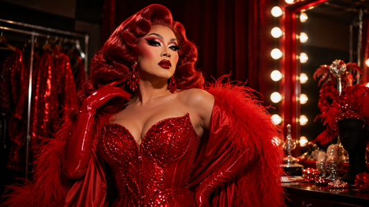 Looks drag queen en rojo: poder, glamour y presencia escénica
