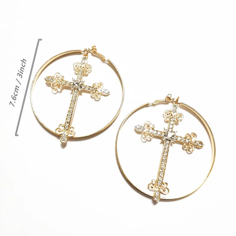 Pendientes de agujero Queen Cross