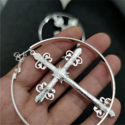 Pendientes de agujero Queen Cross