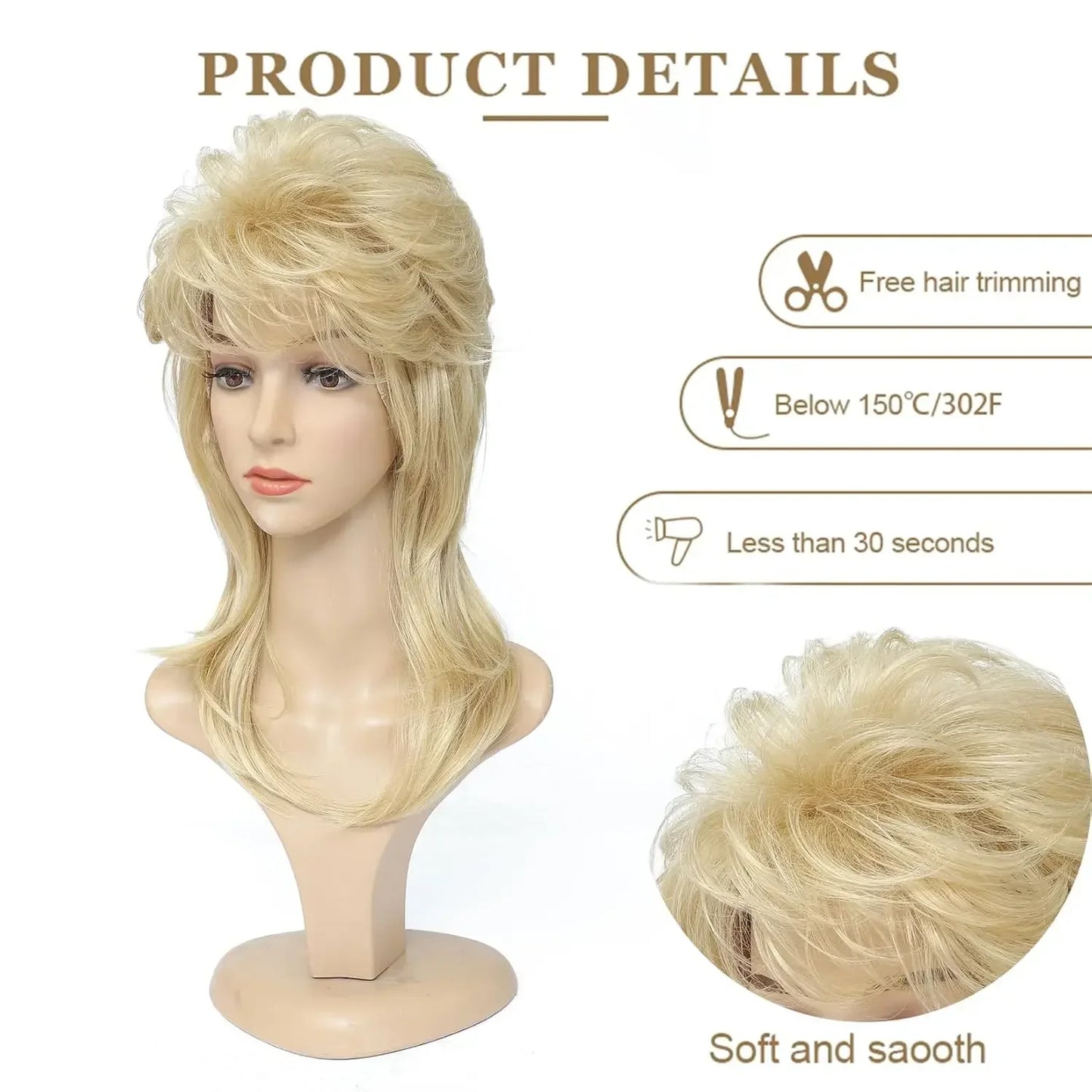 Peluca Queen Dolly (4 Colores)