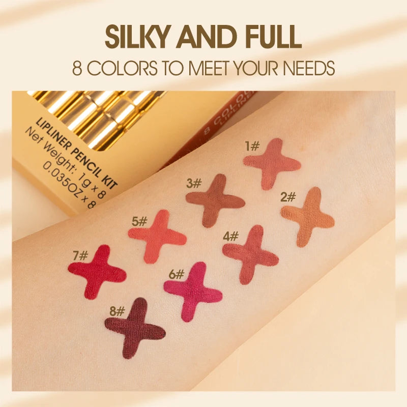Lip Liner Queen Silk (Set 8 Colores)