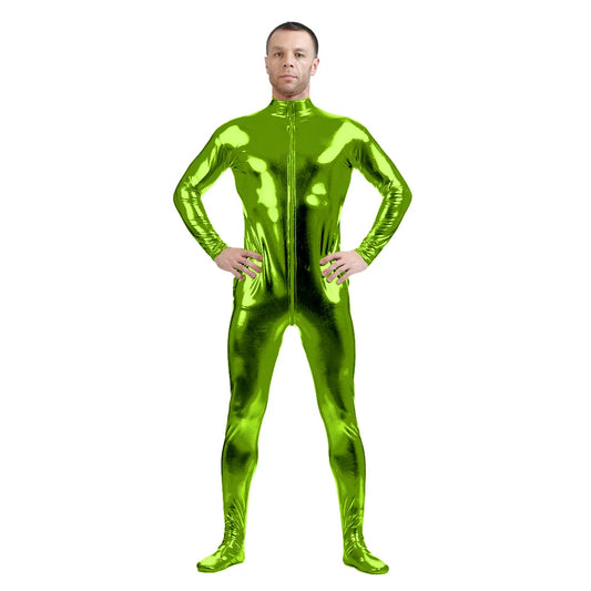 Traje zentai Queen Glitter (Lemon green)