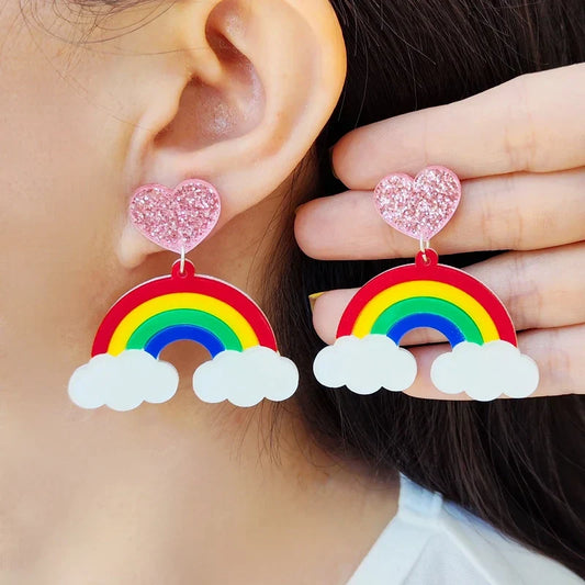 Pendientes de agujero Queen Rainbow