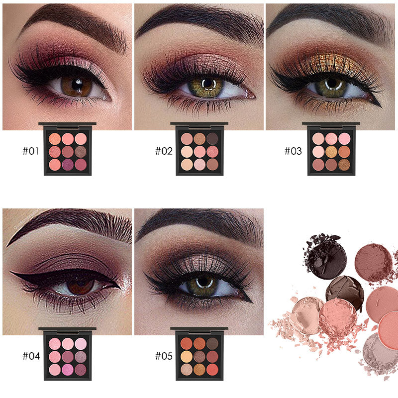 Paleta de Sombras de Ojos Profesional 9 Colores (5 Variantes)