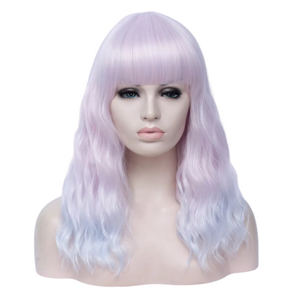 Peluca Queen Oled (Rosa claro y blanco)